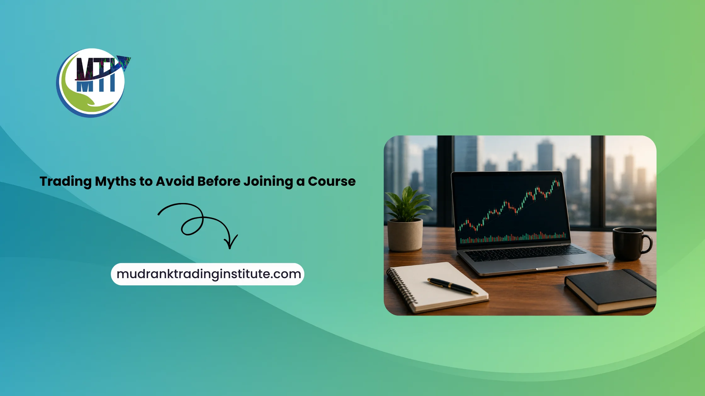 Stock Market Course In Mumbai banner showing step-by-step beginner learning tips to avoid common trading myths